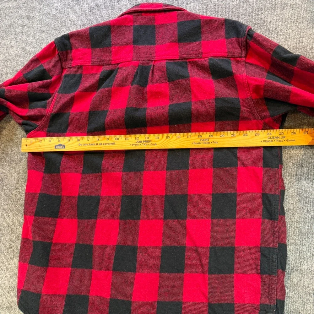 Vintage Field & Stream Men XL Red Black Buffalo Plaid Flannel Button Down Cotton